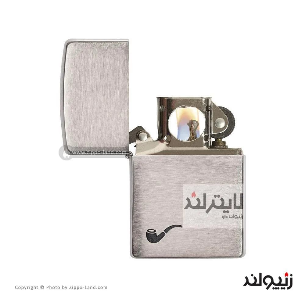 فندک زیپو مدل Pipe Brushed Chrome کد 200pl — تصویر ۲
