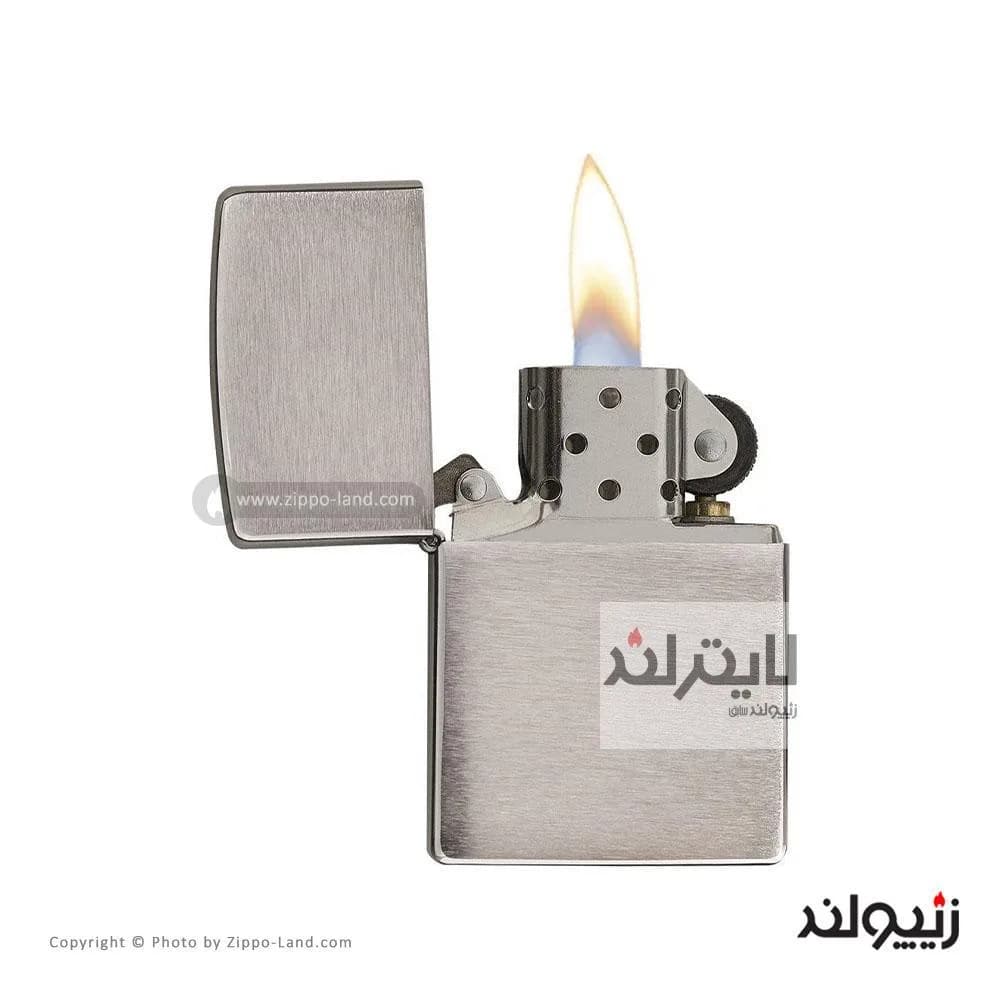فندک زیپو مدل Brushed Chrome کد 200 — تصویر ۲