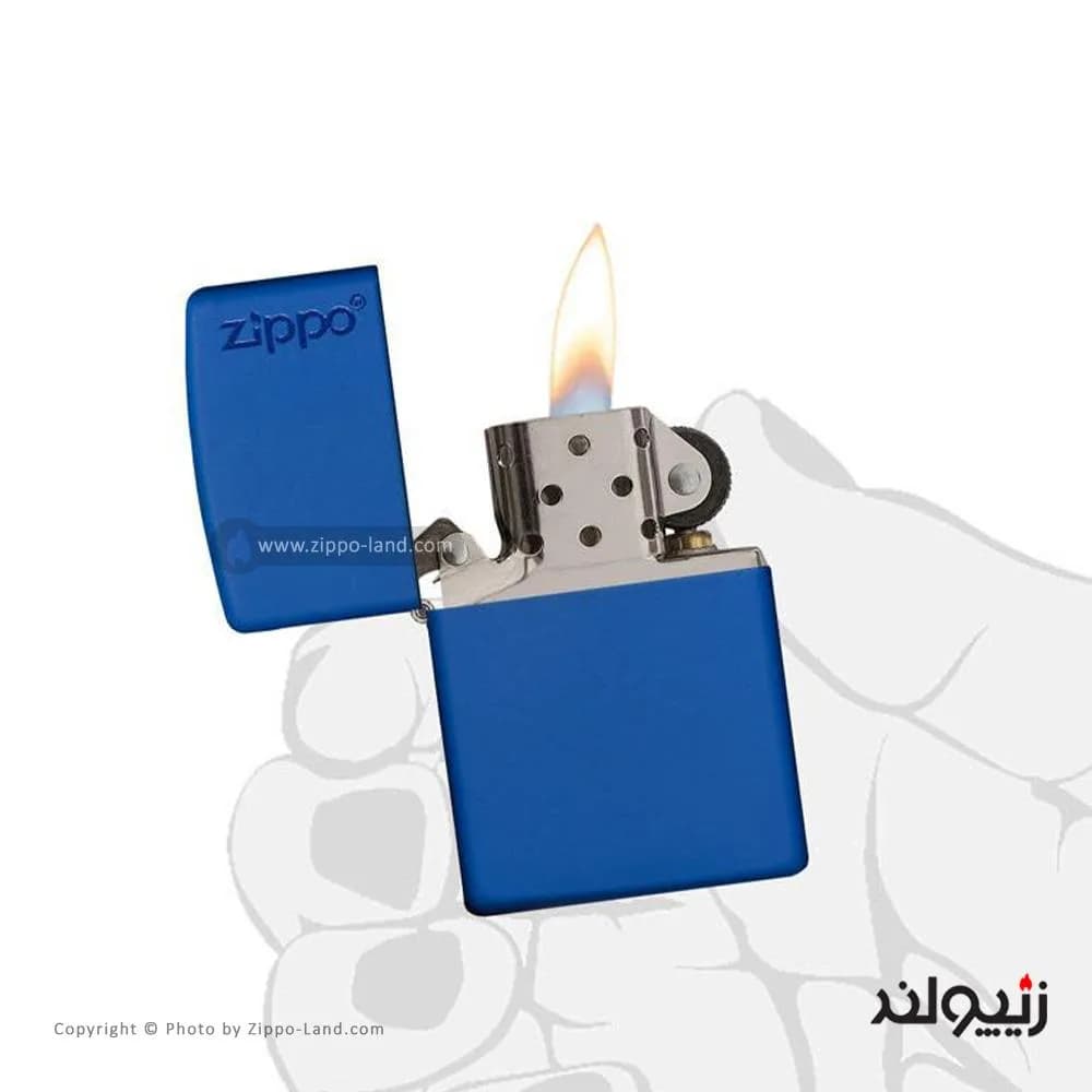 فندک زیپو مدل Classic Royal Blue Matte Zippo Logo کد 229zl — تصویر ۳