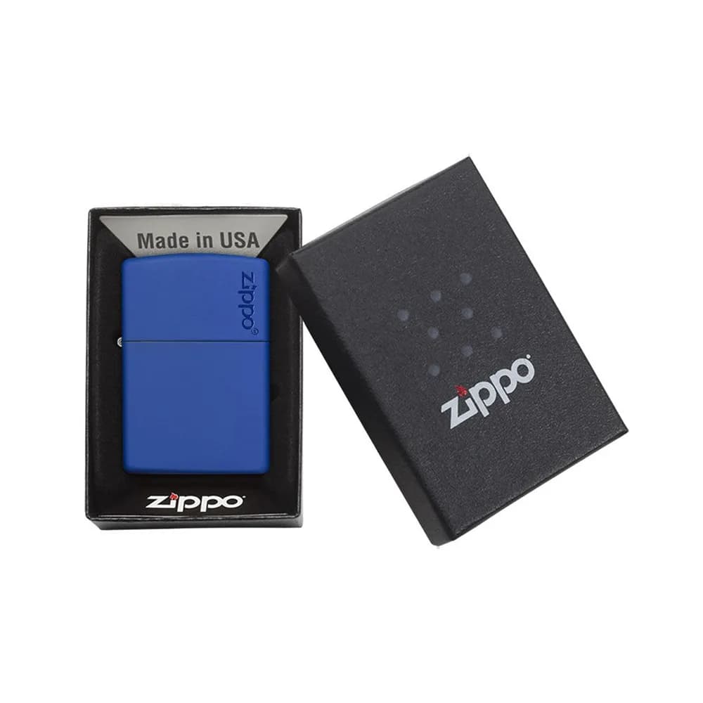 فندک زیپو مدل Classic Royal Blue Matte Zippo Logo کد 229zl — تصویر ۴