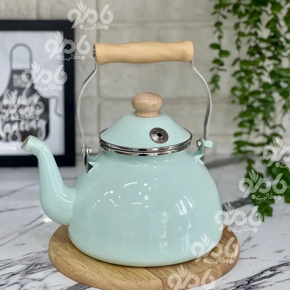 کتری تک لعابی دسته چوبی 2.5لیتر ساده — تصویر ۳