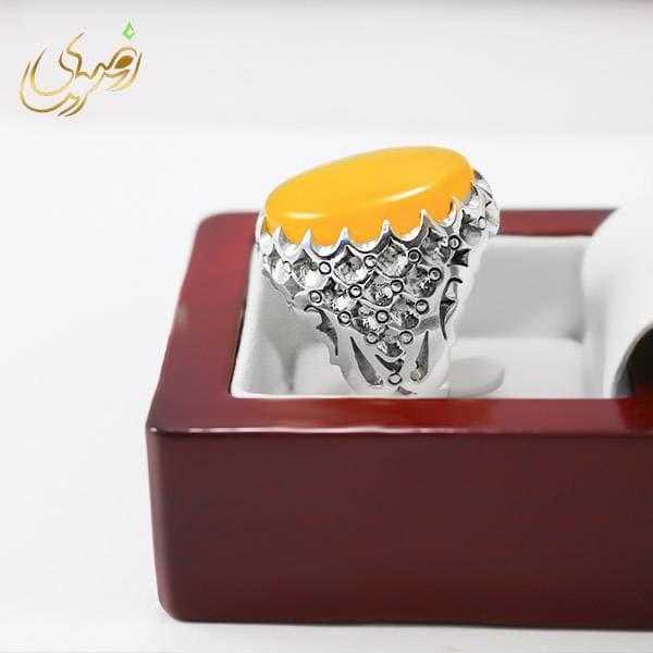 انگشتر مردانه نقره دست ساز شرف الشمس طرح یزدان کد 308 — تصویر ۲