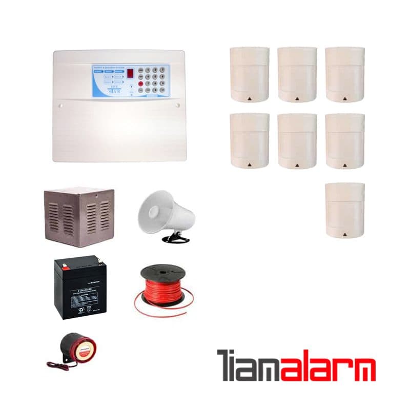 پکیج دزدگیر اماکن با سیم مدل فایواستار سیم کارتی و تلفنیFS206PR7