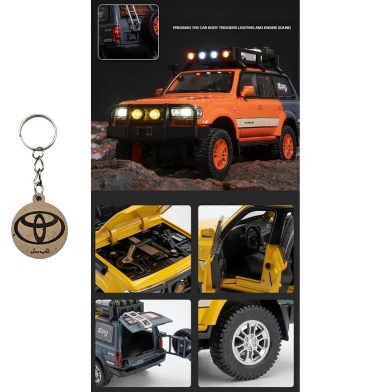 ماکت ماشین ناب سل مدل تویوتا لندکروزر آفرود Toyota Land Cruiser LC80 کد W100 به همراه جاسوییچی — تصویر ۶
