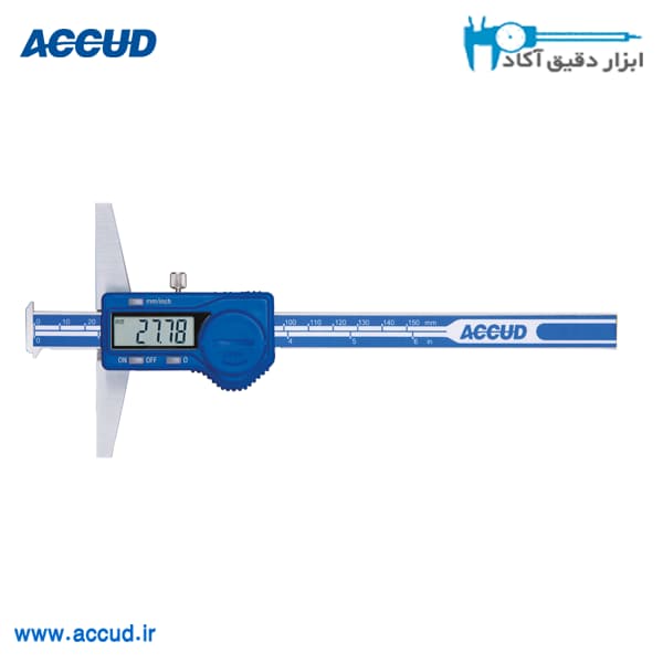 عمق سنج دیجیتال 20 سانتی متر لبه دار دوطرفه Accud (اکود با گارانتی شرکتی) مدل 174-008-11
