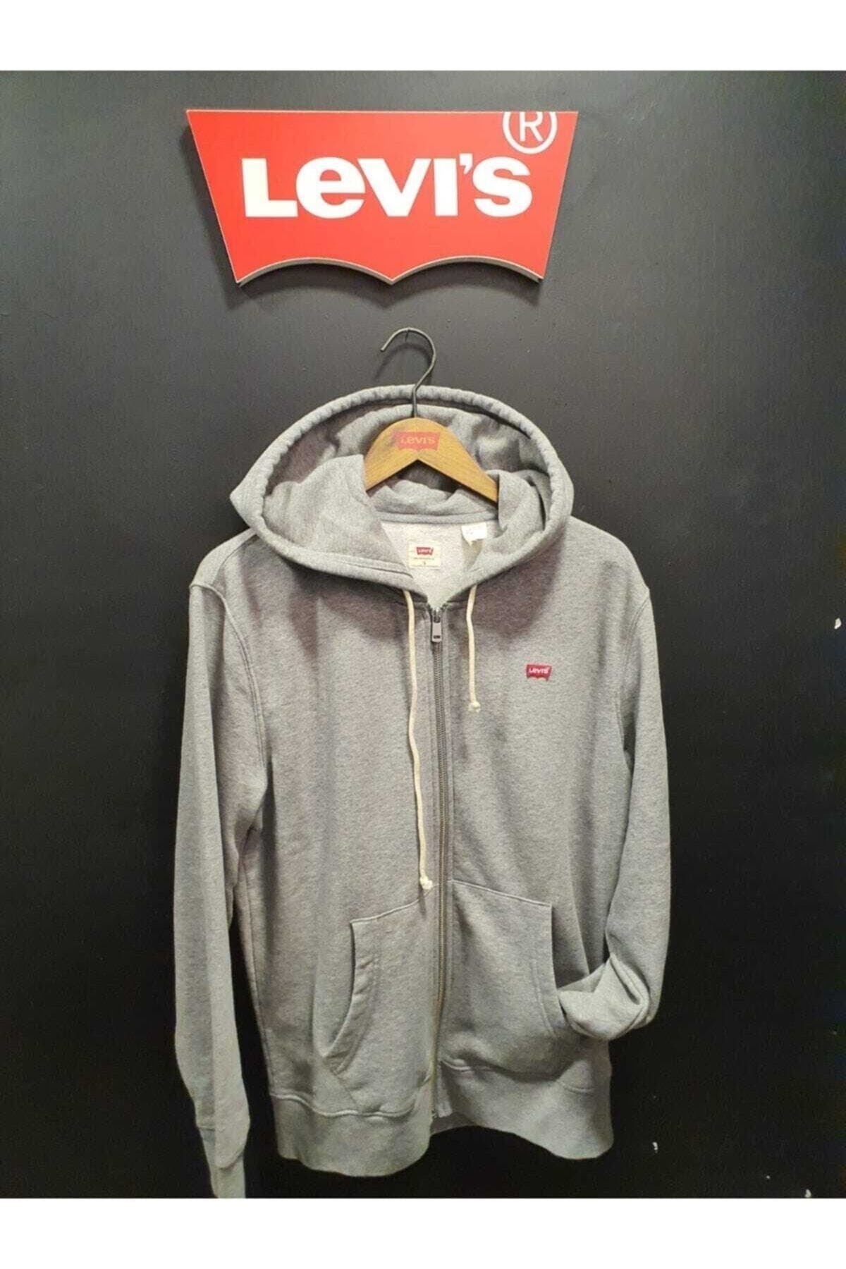 سویشرت لیوایز مردانه پنبه ای خاکستری راسته Regular/رگولار Daily/روزانه | Levi’s 34259-0000 TR