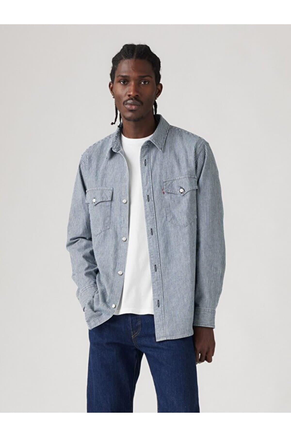 پیراهن لیوایز مردانه پاموک آبی راسته Regular/رگولار Daily/روزانه | Levi’s A191900300 IN