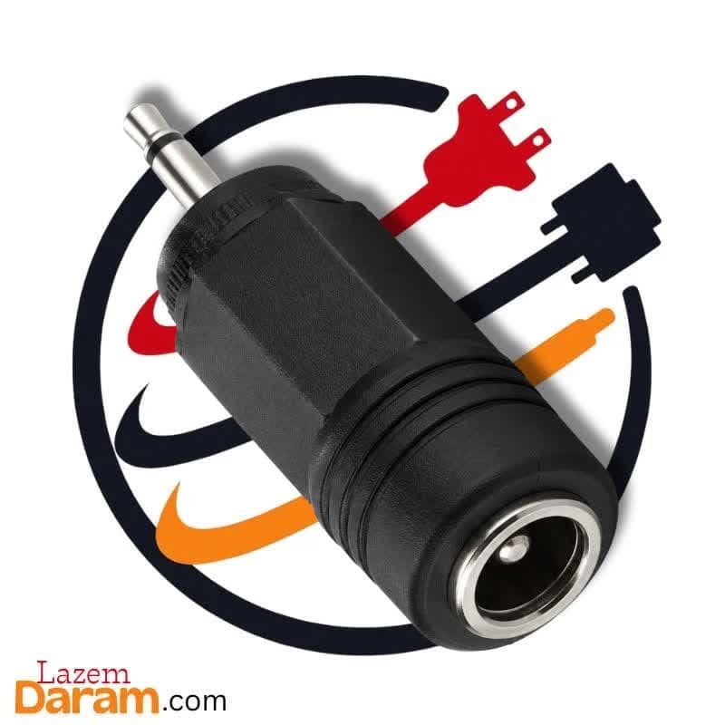 فیش تبدیل مادگی آداپتور به نری ۳.۵ میلیمتری مونو (تککانال)