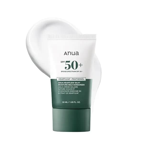 ضدآفتاب مرطوبکننده و تسکیندهنده آنوا مدل Heartleaf Silky Moisture Mild Sunscreen SPF 50+ PA++++