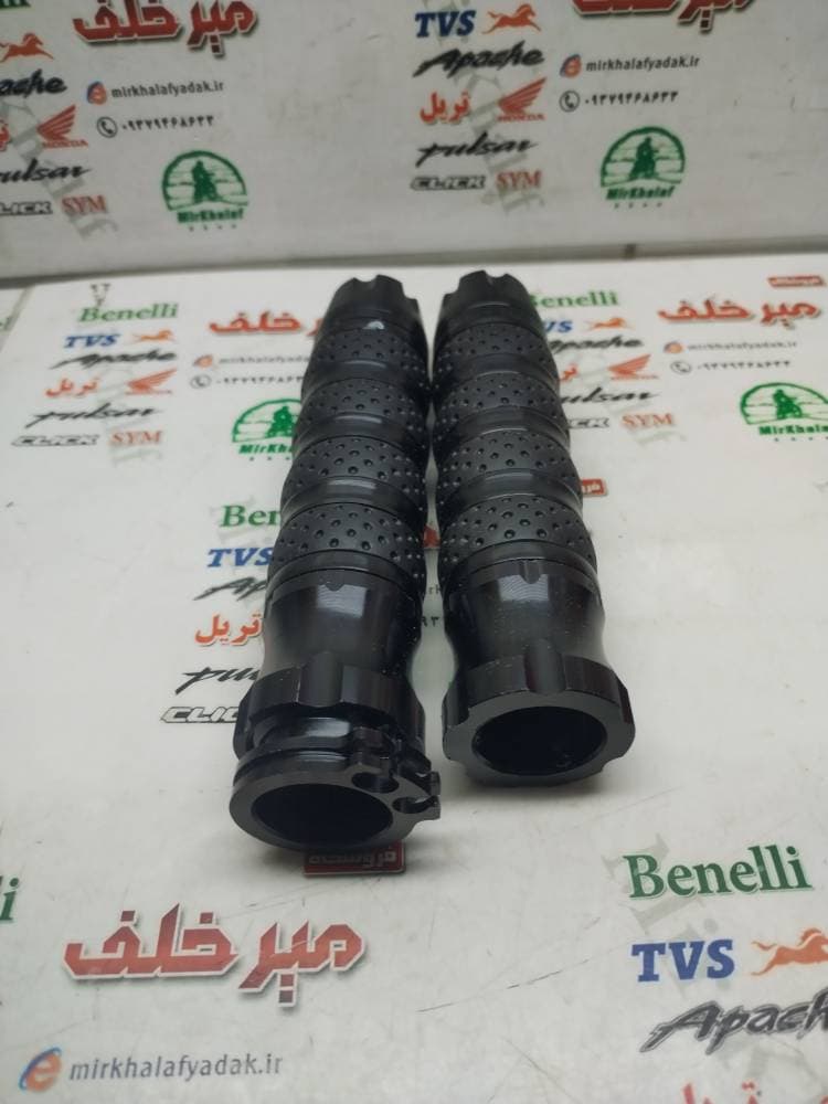 لاستیک سر دسته اسپرت رنتال ریزوما cnc انواع موتورسیکلت فول کربن مشکی مدل 2 (جفتی) — تصویر ۲