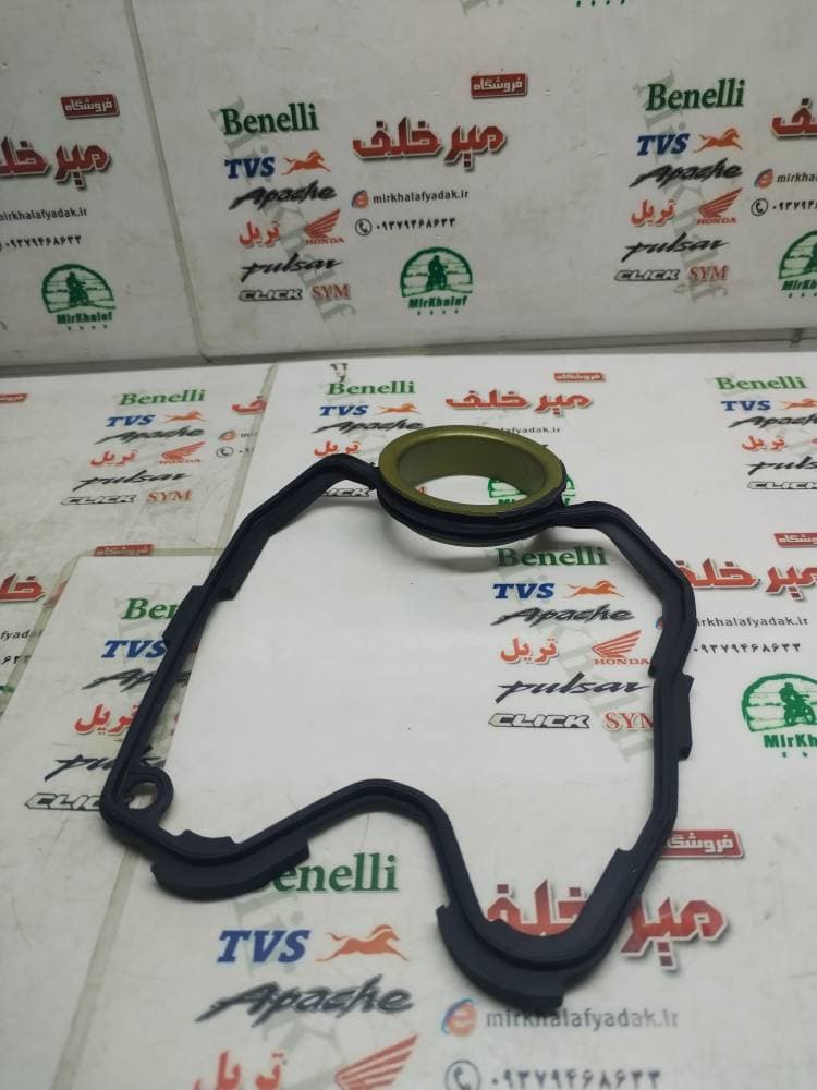 واشر سر (اورنگ) درب سوپاپ فیلر موتور طرح کلیک واریو 160 170 180 و یاماها طرح ایروکس nvx (لبه فلزی) — تصویر ۲