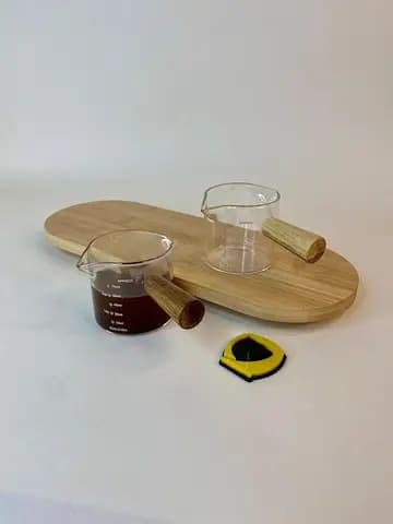 سس خوری دو لبه پیرکس با دسته چوبی