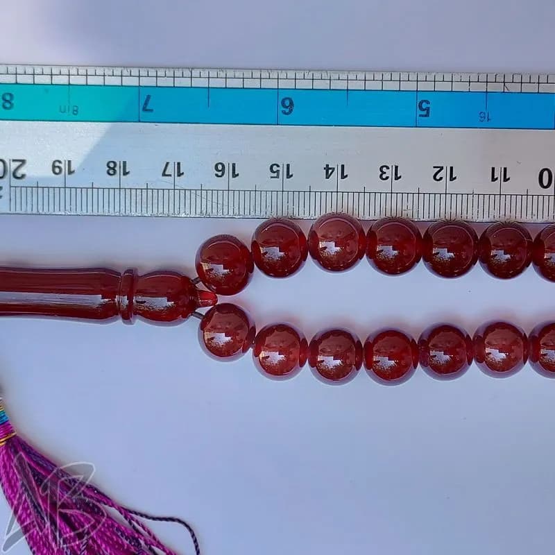 تسبیح سندلوس 33 دانه بودار تراش گرد خوش دست و خوش تراش کد 813 آقابزرگ — تصویر ۵