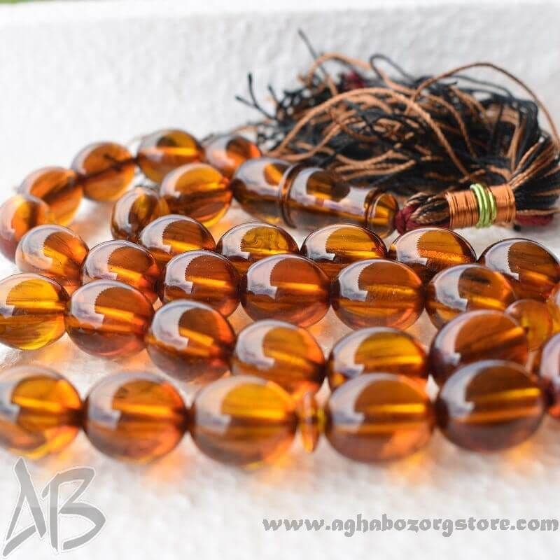 تسبیح سندلوس اصل بودار 33 دانه تراش بیضی خوشرنگ کد 807 — تصویر ۲