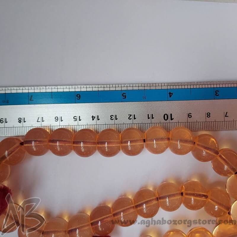 تسبیح سندلوس اصل معطر 33 دانه اپالین گرد شمش کمیاب تراش کردستان کد 785 — تصویر ۶