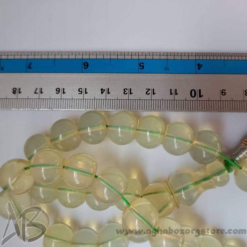 تسبیح سندلوس اصل معطر 33 دانه اپالین گرد شمش کمیاب تراش کردستان کد 784 — تصویر ۶