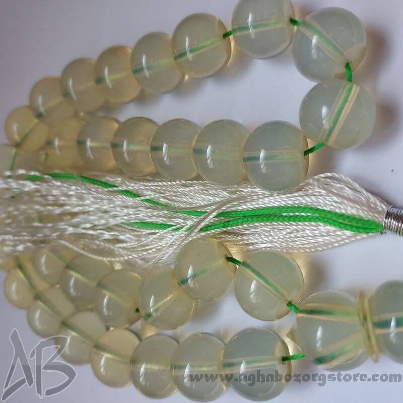تسبیح سندلوس اصل معطر 33 دانه اپالین گرد شمش کمیاب تراش کردستان کد 784 — تصویر ۲