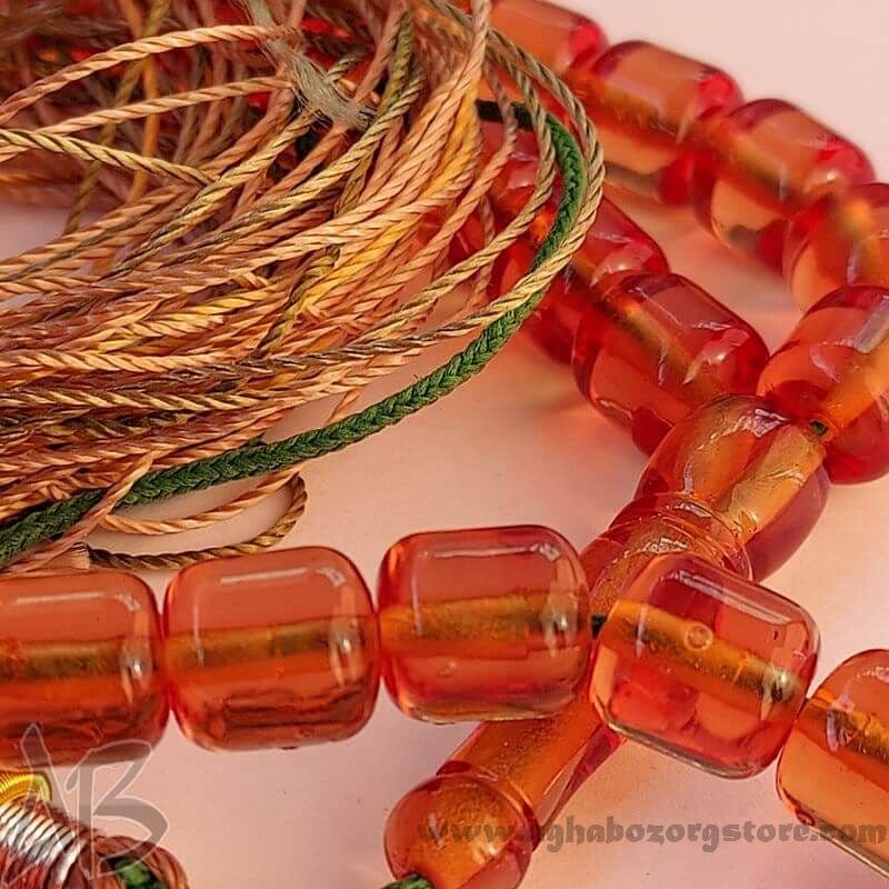 تسبیح سندلوس اصل 51 دانه بودار استوانهای (برمیلی) کد 764 — تصویر ۲
