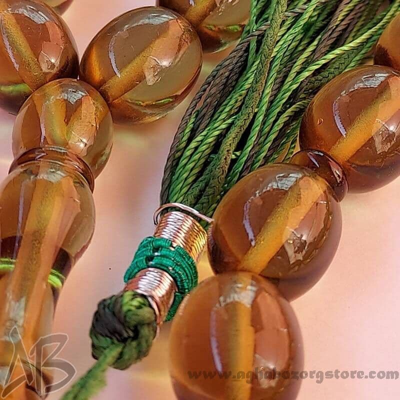 تسبیح سندلوس اصل بودار 33 دانه تراش بیضی درشت کد 753 — تصویر ۲