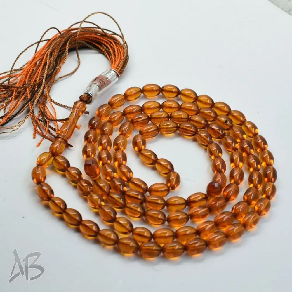 تسبیح سندلوس اصل معطر صد دانه بیضی کوچک سندانی کد 733