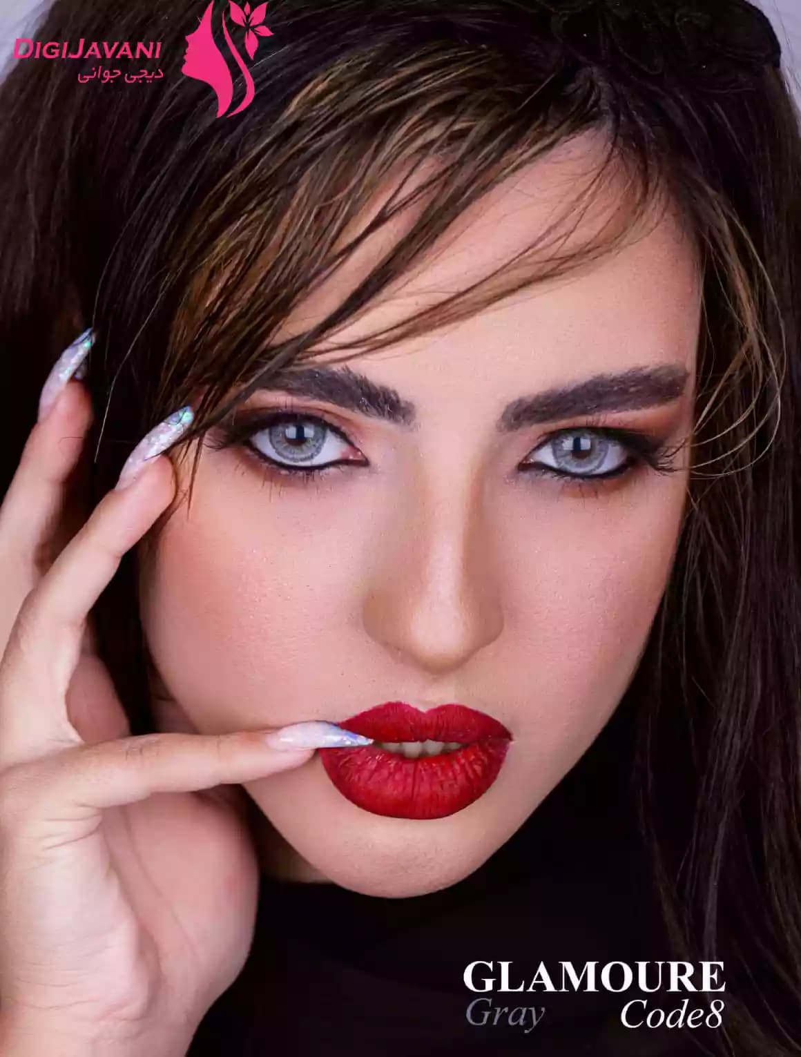 لنز چشم رنگی گلامور (GLAMOUR) مدل طوسی کد 8 (Gray8) — تصویر ۲