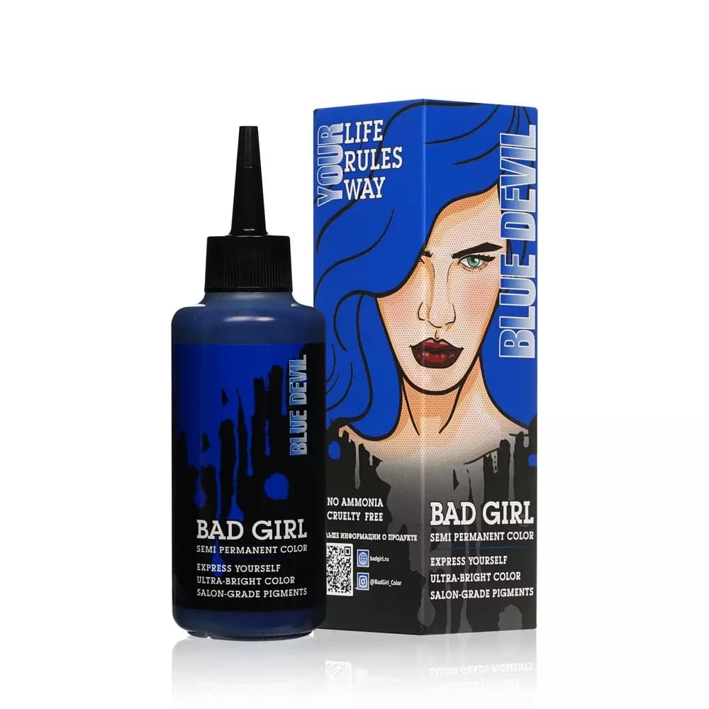 شامپو رنگساژ بد گرل Bad Girl رنگ آبی مدل Blue Devil حجم 150 میل — تصویر ۲