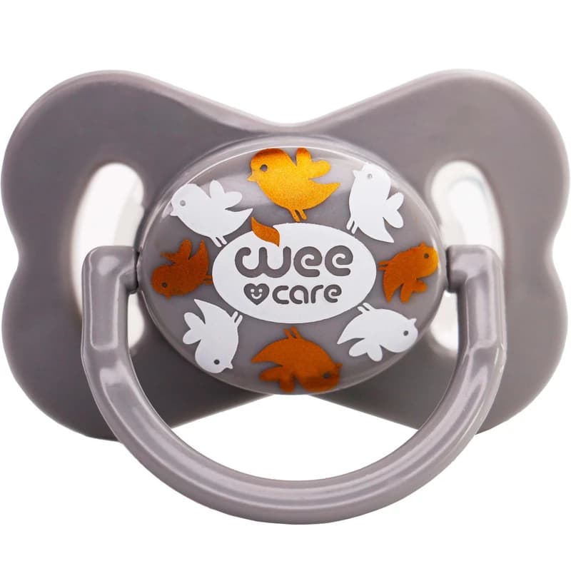 پستانک ارتودنسی وی کر مدل مات چاپدار دربدار پروانه سایز0تا6ماه (Wee Care-P124)