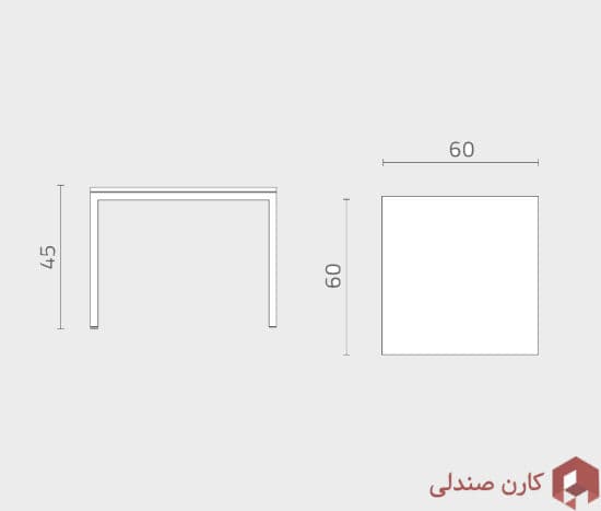 میز جلو مبلی سنگی (60*60) اروند ۵۰19MS — تصویر ۲