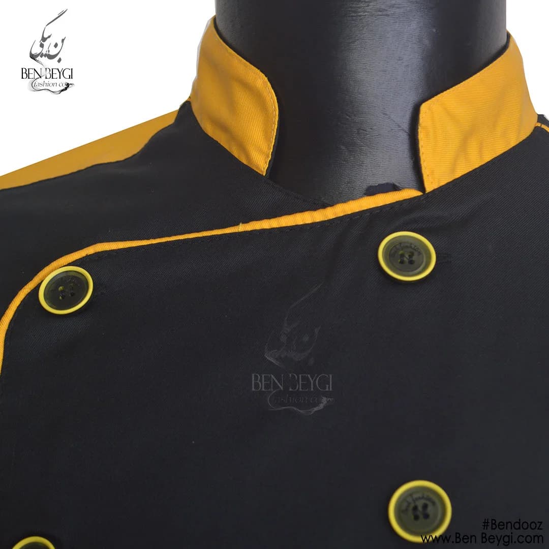 کت سر آشپز مردانه پارچه کجراه دو ردیف دکمه مغزی دوزی شده کد 16142 — تصویر ۲