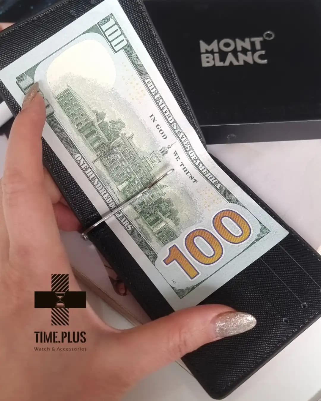 جاکارتی مانی کیپر چرم مون بلان صورتی پر رنگ — تصویر ۳