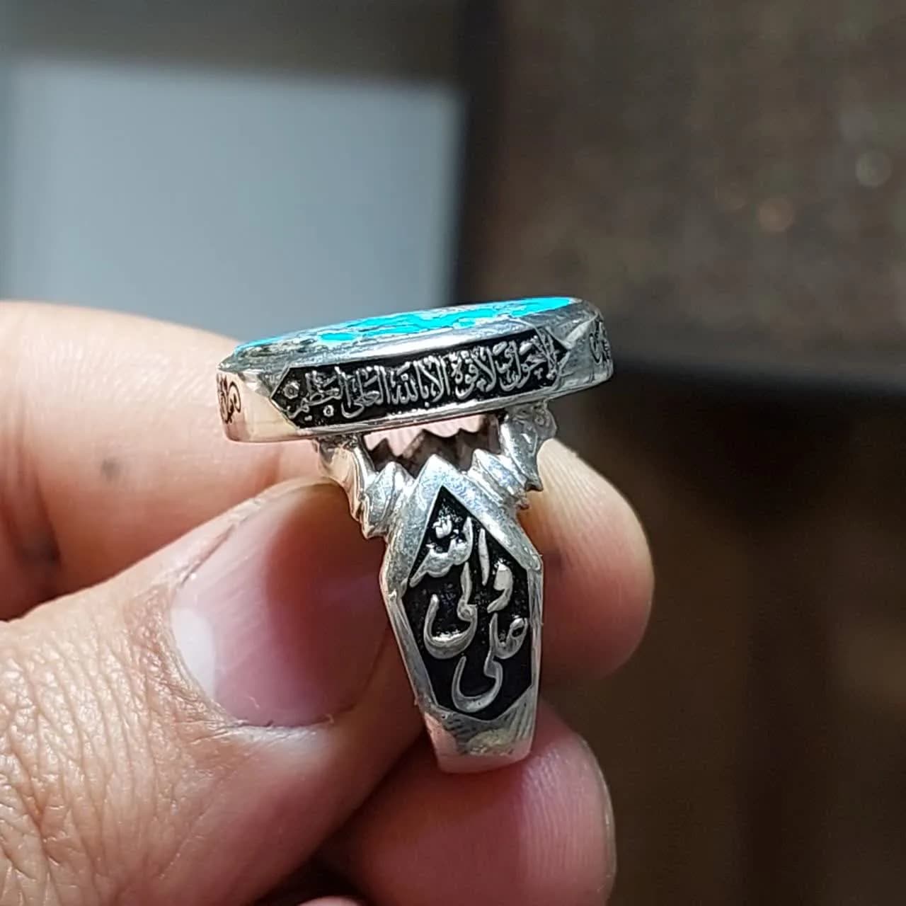 انگشتر فیروزه نیشابور اصل؛ نگینی از آبیِ آسمان بر دستان شما کد ۱۸۴۴ — تصویر ۲