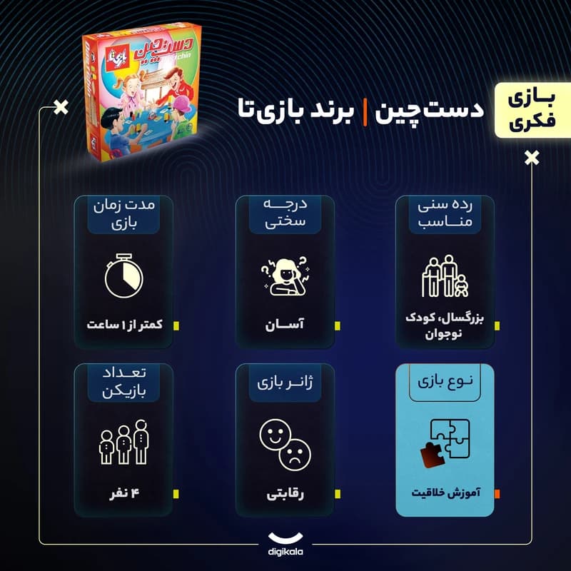 بازی فکری ساختوساز رقابتی بازی تا دست چین مدل 4 با 24 کارت کد B29561 — تصویر ۲