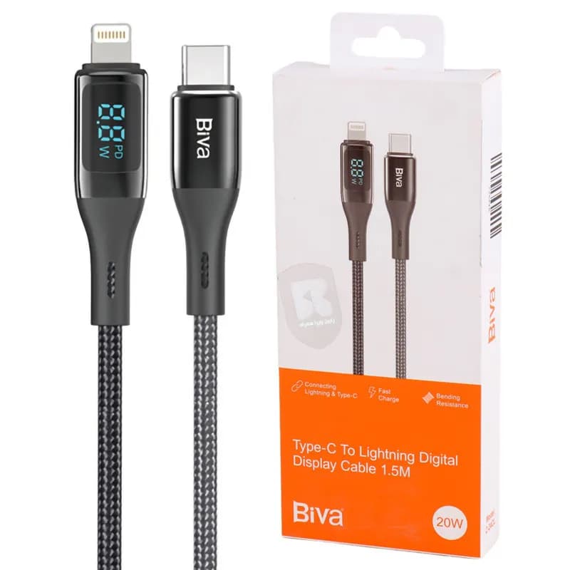 کابل لایتنینگ به Type C بیوا Biva C-24CL طول 1.5 متر توان 20 وات — تصویر ۳