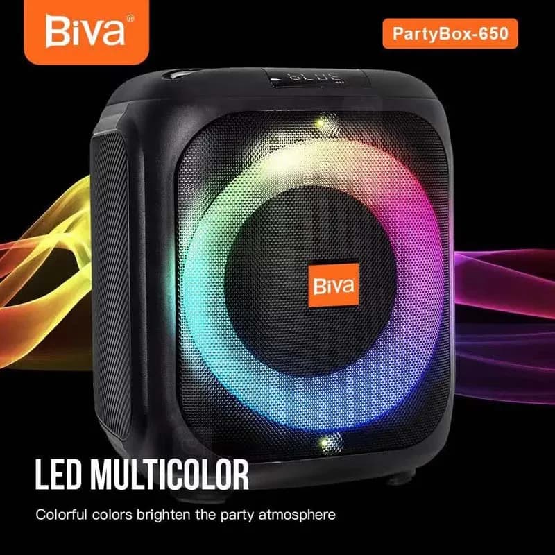 اسپیکر بلوتوث بیوا Biva Party Box 650 توان 80 وات رم و فلش خور — تصویر ۲