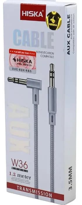 کابل AUX هسیکا مدل W36 طول 1.2 متر ا HISKA W36 Stereo AUX Cable 1.2m — تصویر ۳