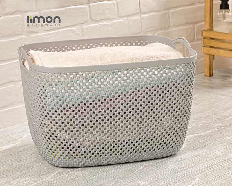 سبد رخت مستطیل بزرگ طرح بافت لیمون*کد213735