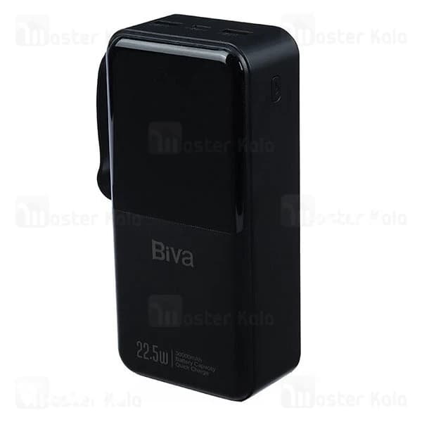 پاوربانک 30000 بیوا Biva BP-087 Power Bank توان 22.5 وات با کابل متصل — تصویر ۵