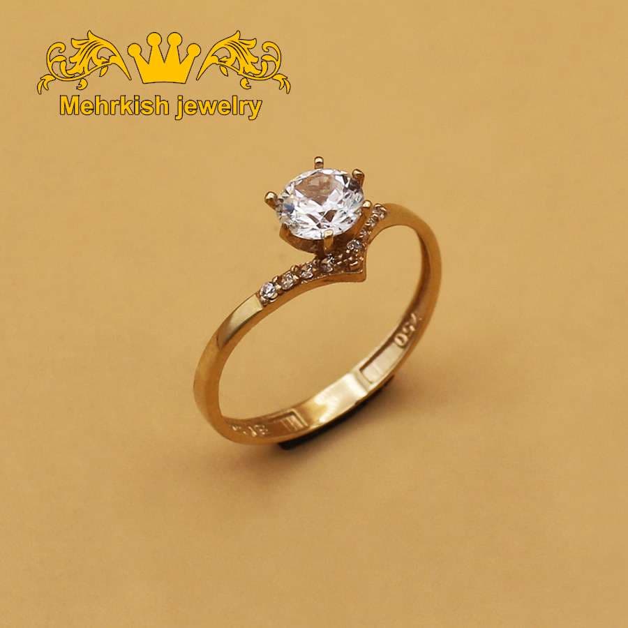 انگشتر تک نگین زنانه ۱۸ عیار کد B-679