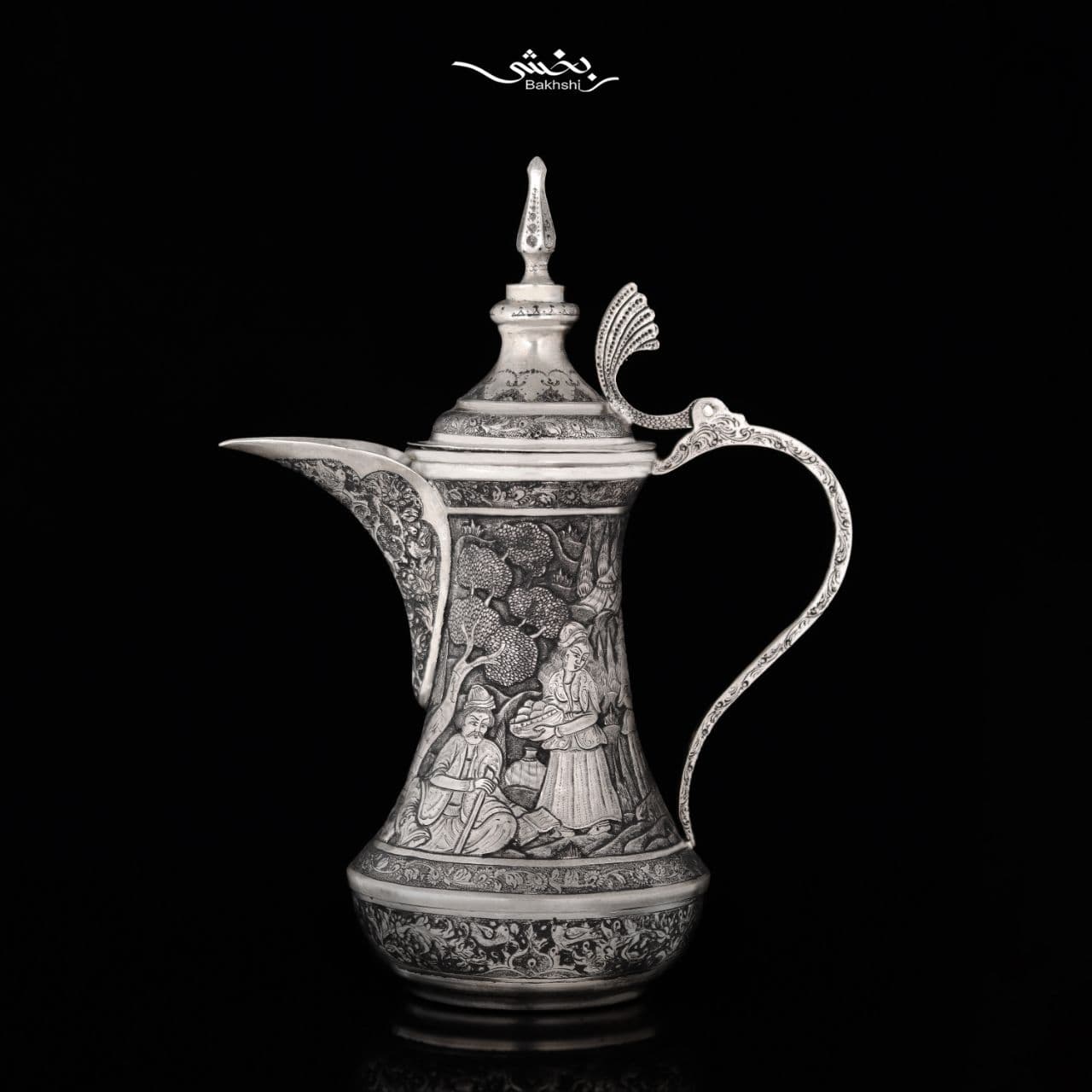 قهوه خوری نقره دسته دار مینیاتور