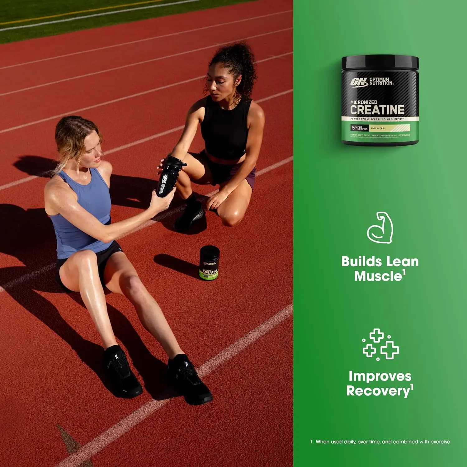 کراتین مونوهیدرات میکرونیزه اپتیموم نوتریشن | Optimum Nutrition 300 گرم — تصویر ۲
