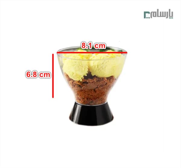 ظرف کریستالی دسری پایه دار ثمین 170 سی سی شفاف درب دار برنا — تصویر ۴