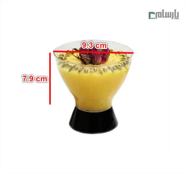 ظرف کریستالی دسری پایه دار ثمین 250 سی سی شفاف درب دار برنا — تصویر ۴
