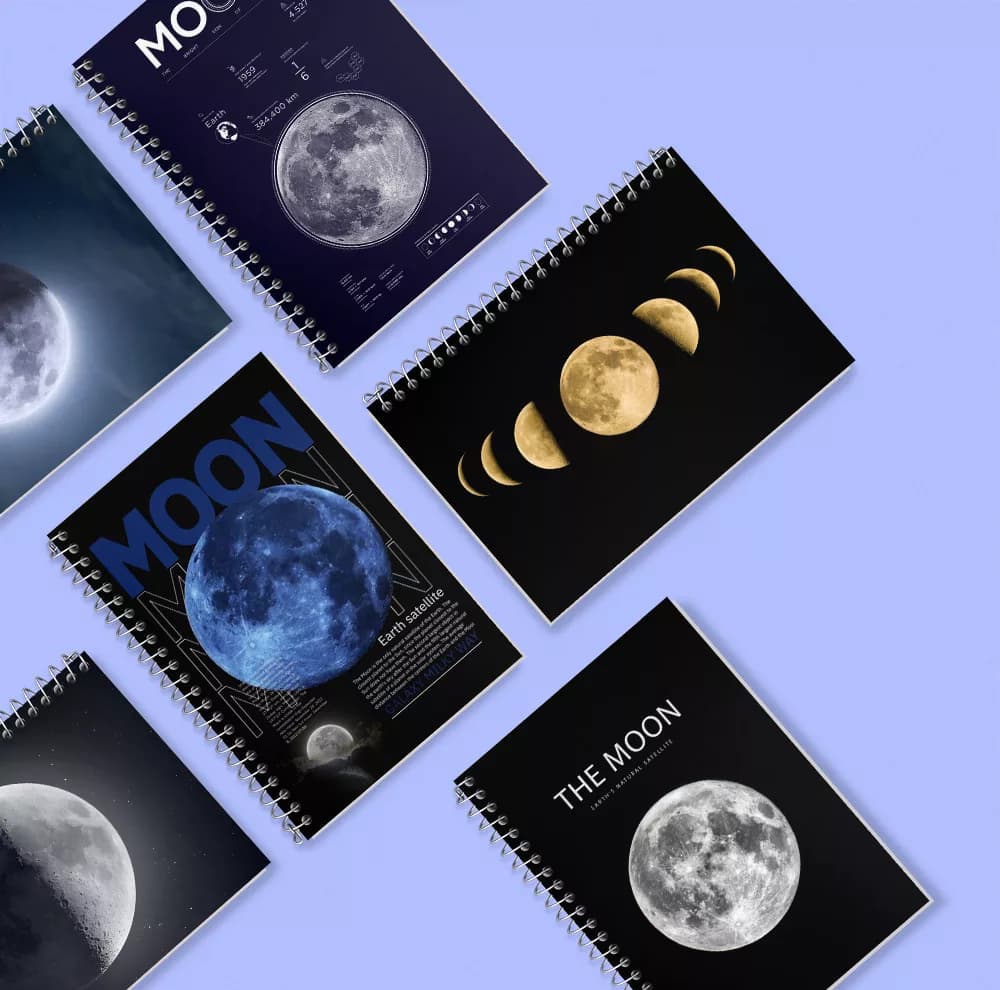 دفتر زبان 50 برگ خندالو مدل دو خط طرح ماه (Moon) کد 860 مجموعه 6 عددی — تصویر ۸