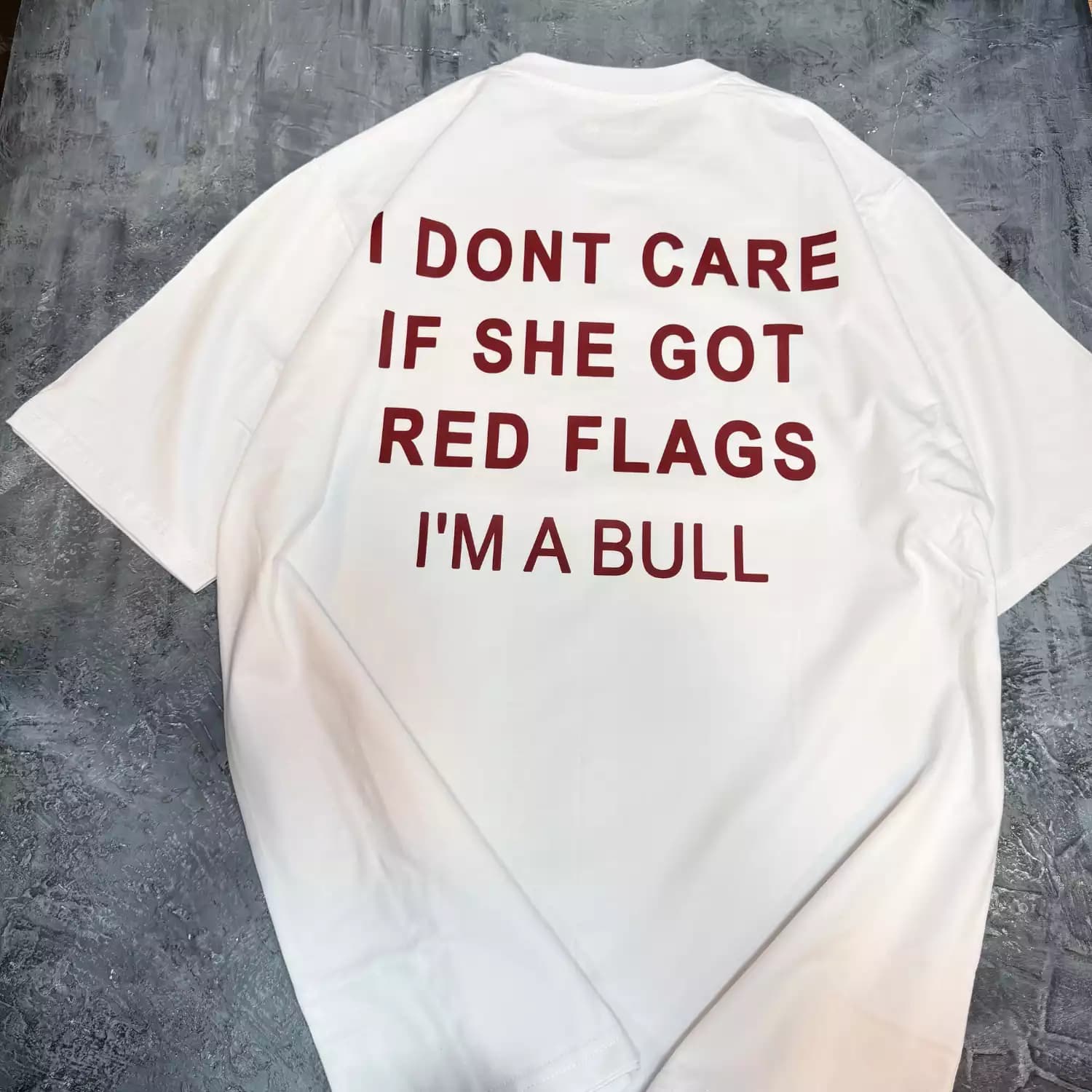 تیشرت طرح I DON’T CARE (RED FLAGS)