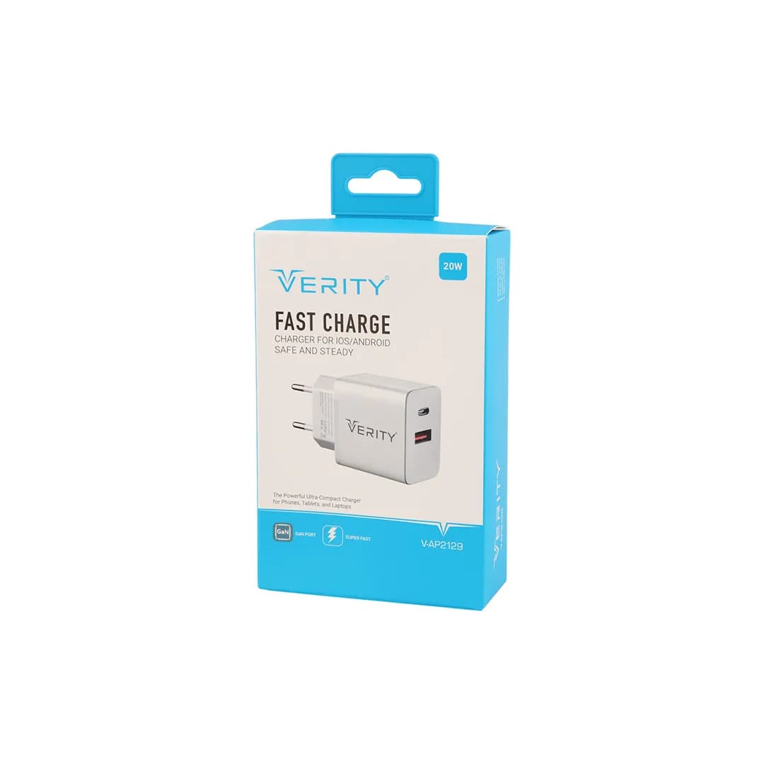 شارژر دیواری وریتی مدل AP2129 20W به همراه کابل Type-C — تصویر ۵