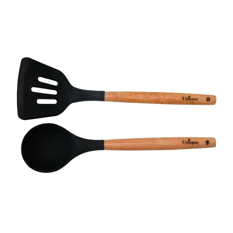 سرویس کفگیر و ملاقه 10 پارچه یونیک مدل دسته چوب t کد 1175 — تصویر ۶