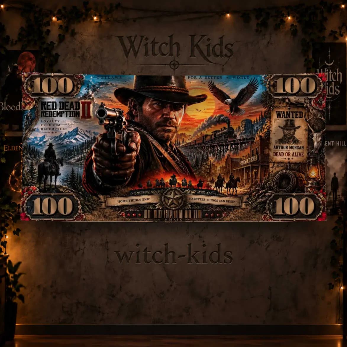 پرچم دکوراتیو رد دد طرح دلار | Red Dead