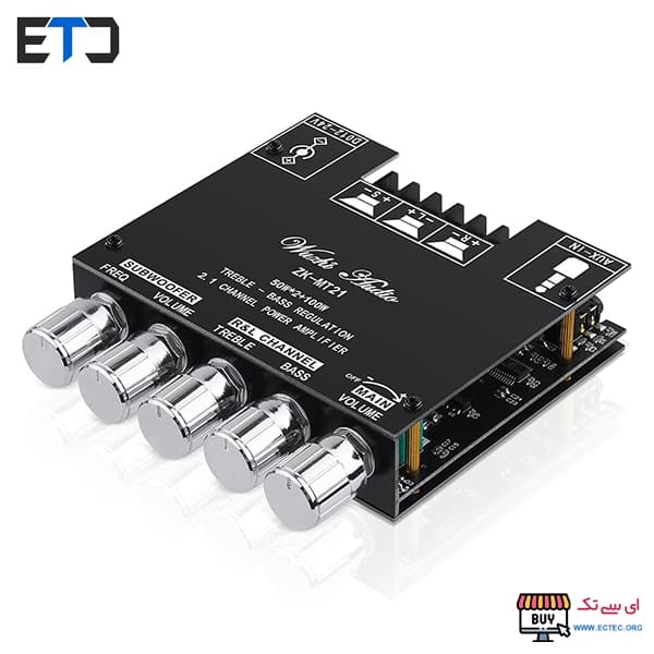 ماژول آمپلی فایر 2x50W+100W ولوم دار ZK-MT21 سه کاناله — تصویر ۲