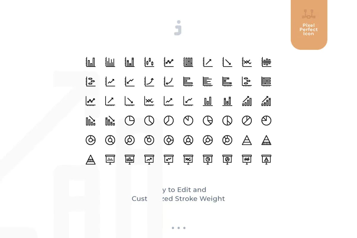 60 آیکون چارت و نمودار — تصویر ۲