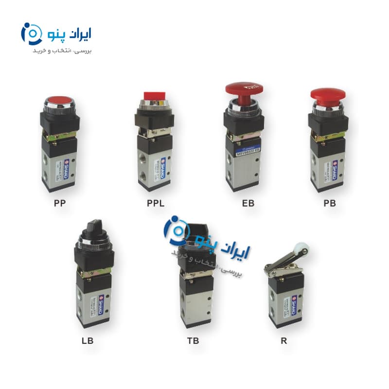 شیر میکروسوئیچ پنوماتیک ۳/۲ غلطکی شاکو سایز ۱/۸ اینچ مدل MSV-9832-01 R SHAKO